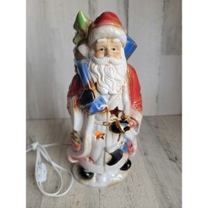 Elements ceramic santa Claus light up Xmas star home decor figure unique